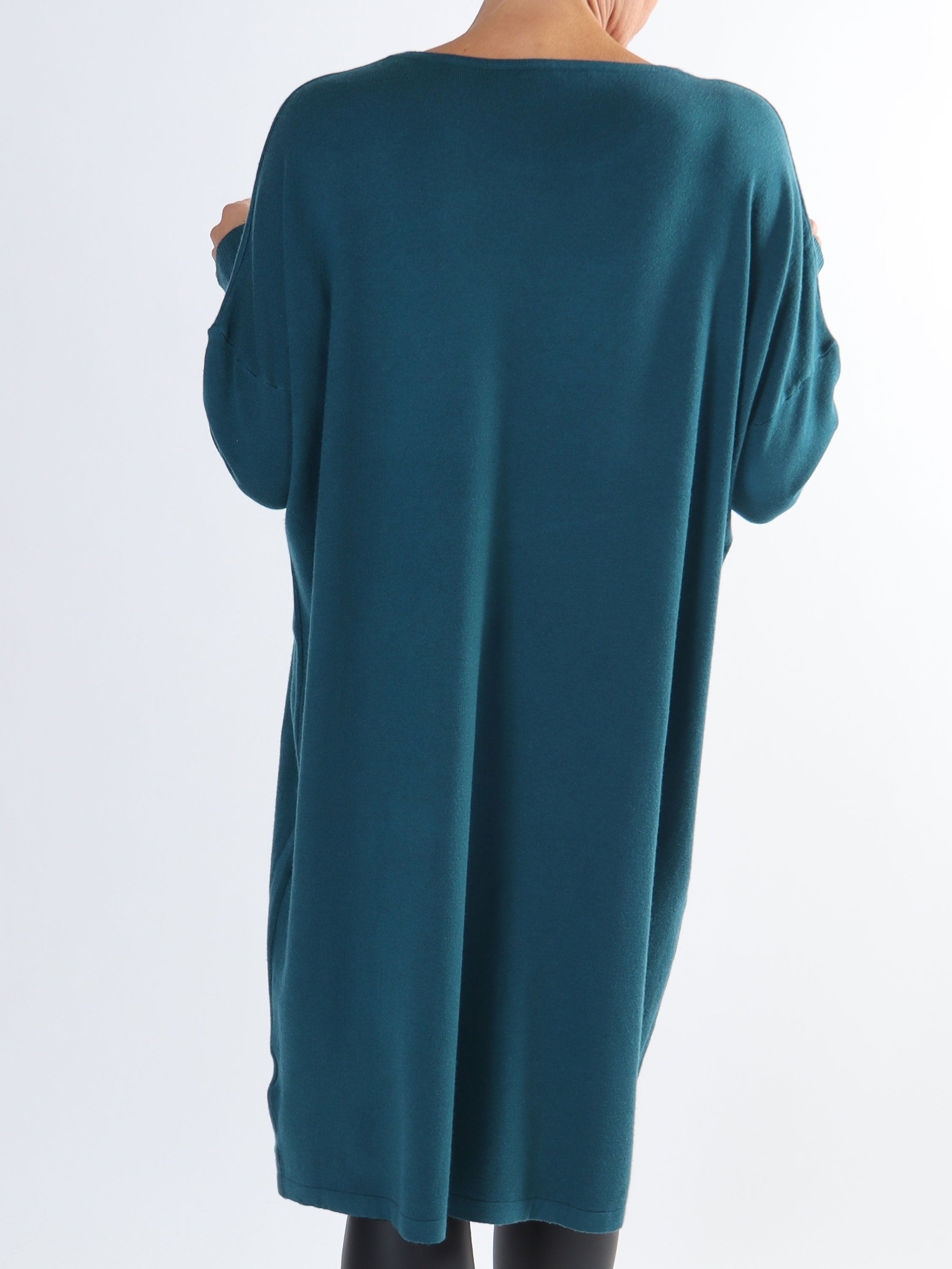 Luna - Mjuk stickad plus size klänning med strass